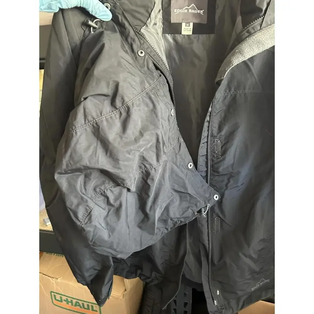 Eddie Bauer Men’s Black Jacket Size M Medium Lightweight Full Zip Outdoor Casual